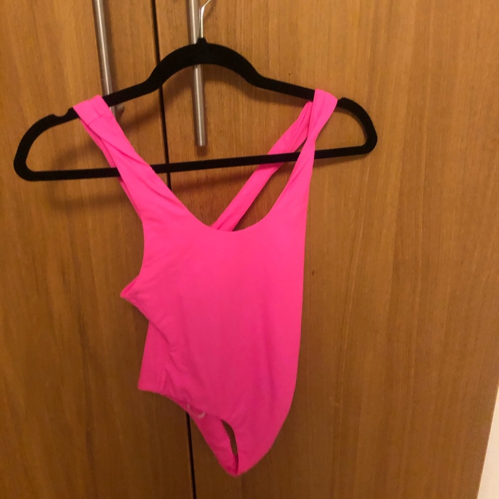 Neon pink bodysuit